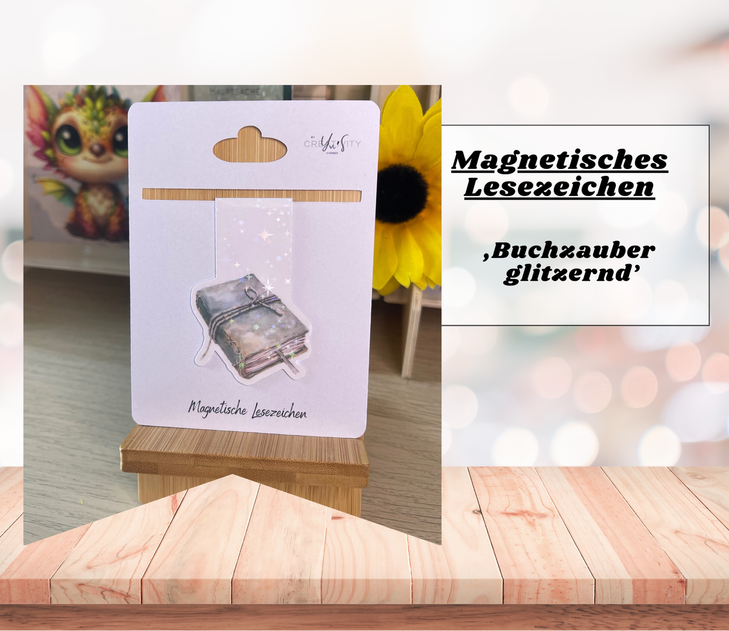 Magnetisches Lesezeichen mit Motiv - Handgefertigt, Spruch & Design - Perfekt für Bücherwürmer