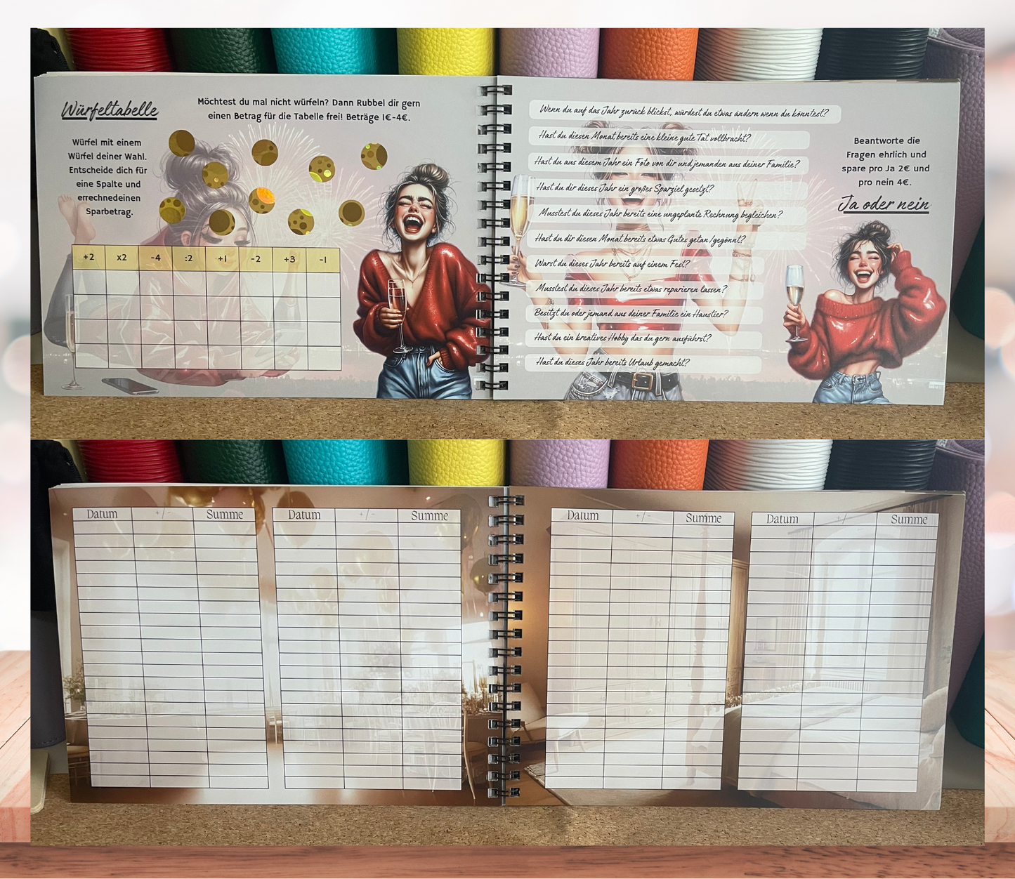 Sparbuch „All in one“ + Deckblatt, A5, Spiralbindung