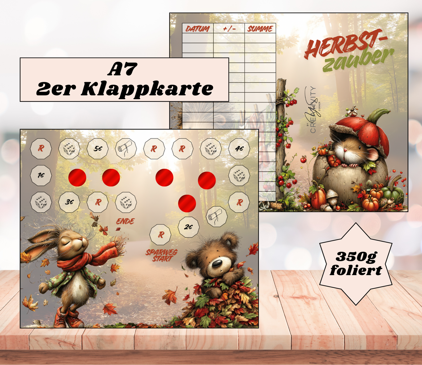 A7 2er-Klappkarte „Herbstzauber", foliert