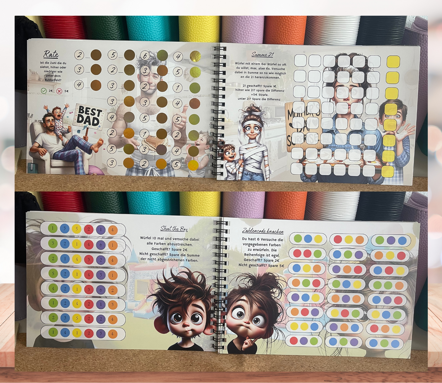Sparbuch „All in one“ + Deckblatt, A5, Spiralbindung