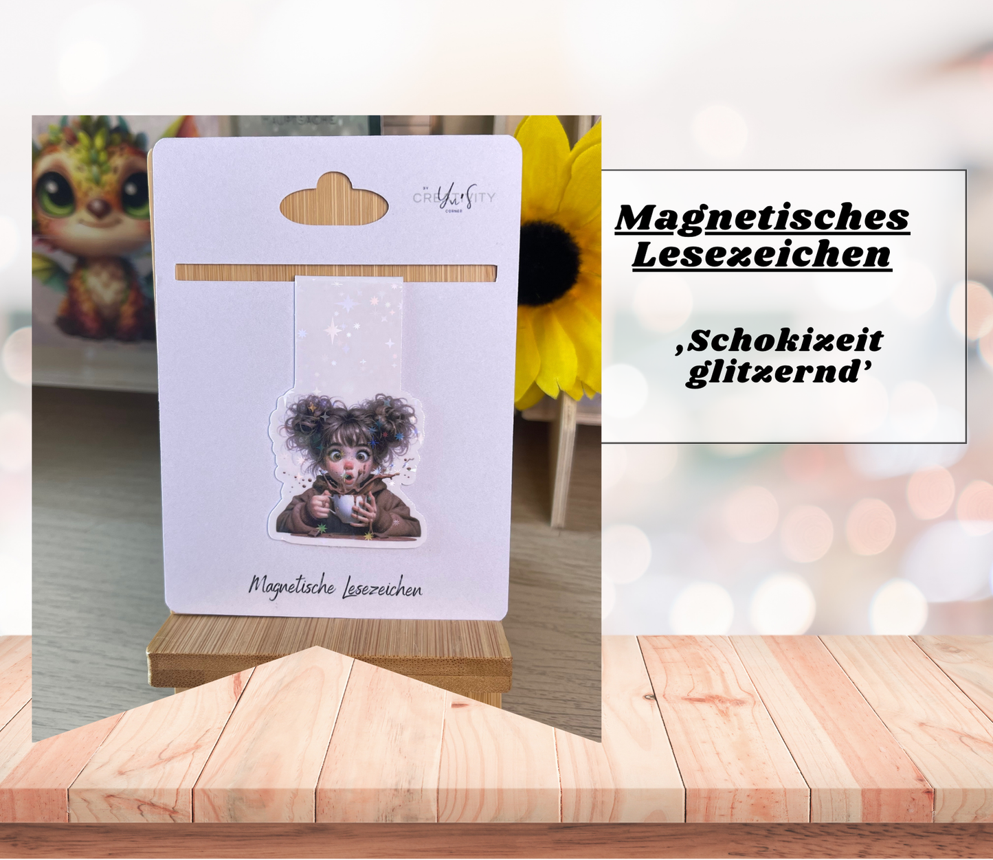 Magnetisches Lesezeichen mit Motiv - Handgefertigt, Spruch & Design - Perfekt für Bücherwürmer