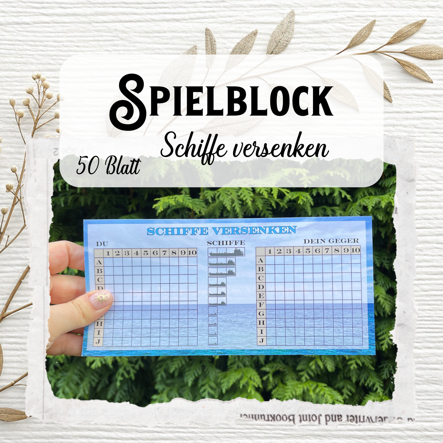 Spielblock „Schiffe versenken“ DINLang