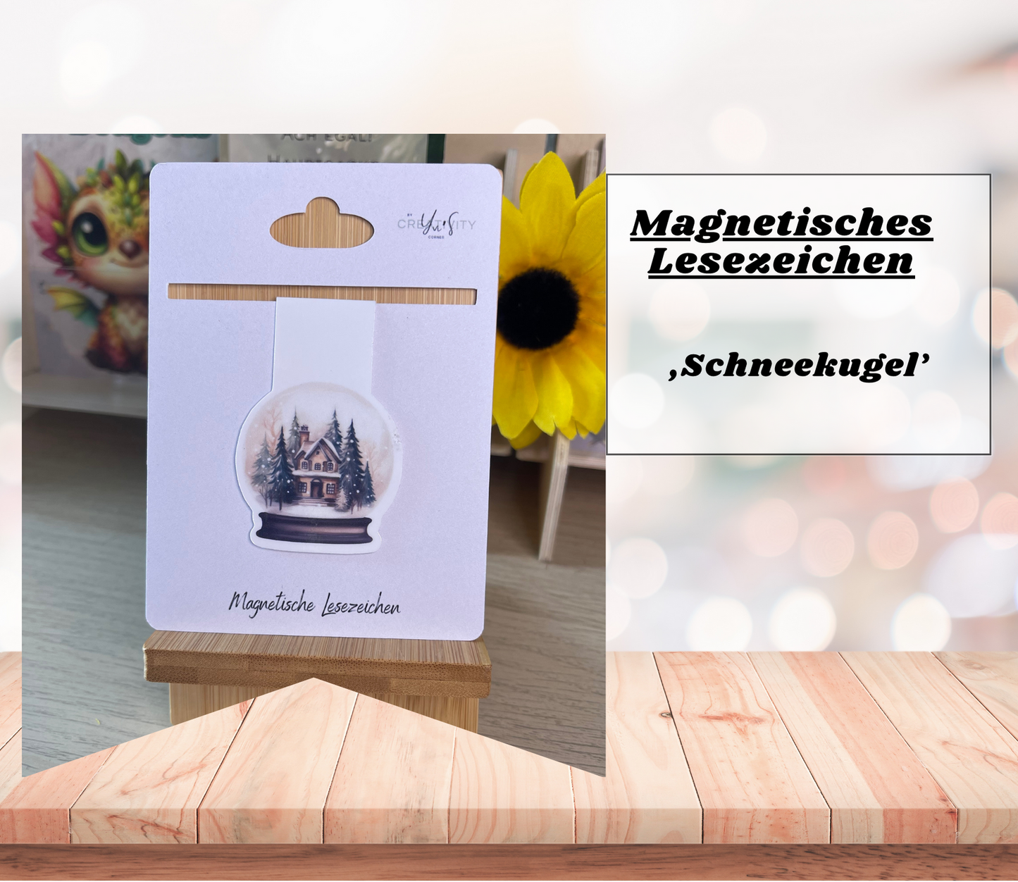 Magnetisches Lesezeichen mit Motiv - Handgefertigt, Spruch & Design - Perfekt für Bücherwürmer