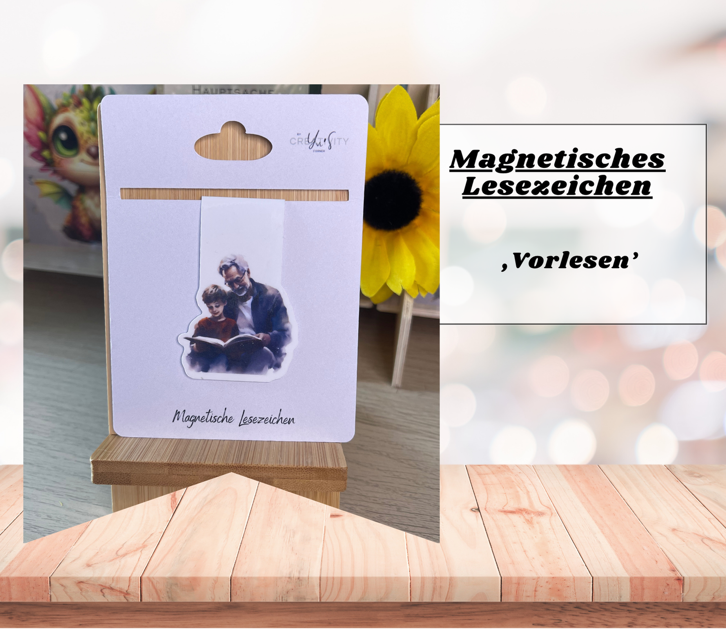 Magnetisches Lesezeichen mit Motiv - Handgefertigt, Spruch & Design - Perfekt für Bücherwürmer