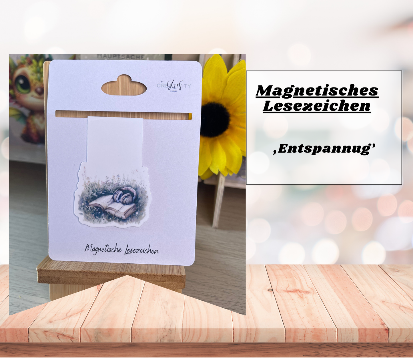 Magnetisches Lesezeichen mit Motiv - Handgefertigt, Spruch & Design - Perfekt für Bücherwürmer