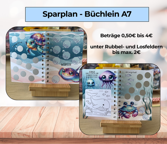 Sparplan für Kinder „unter Wasser“, A7, Spiralbindung