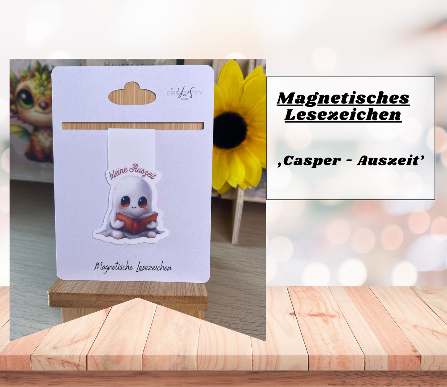 Magnetisches Lesezeichen mit Motiv - Handgefertigt, Spruch & Design - Perfekt für Bücherwürmer