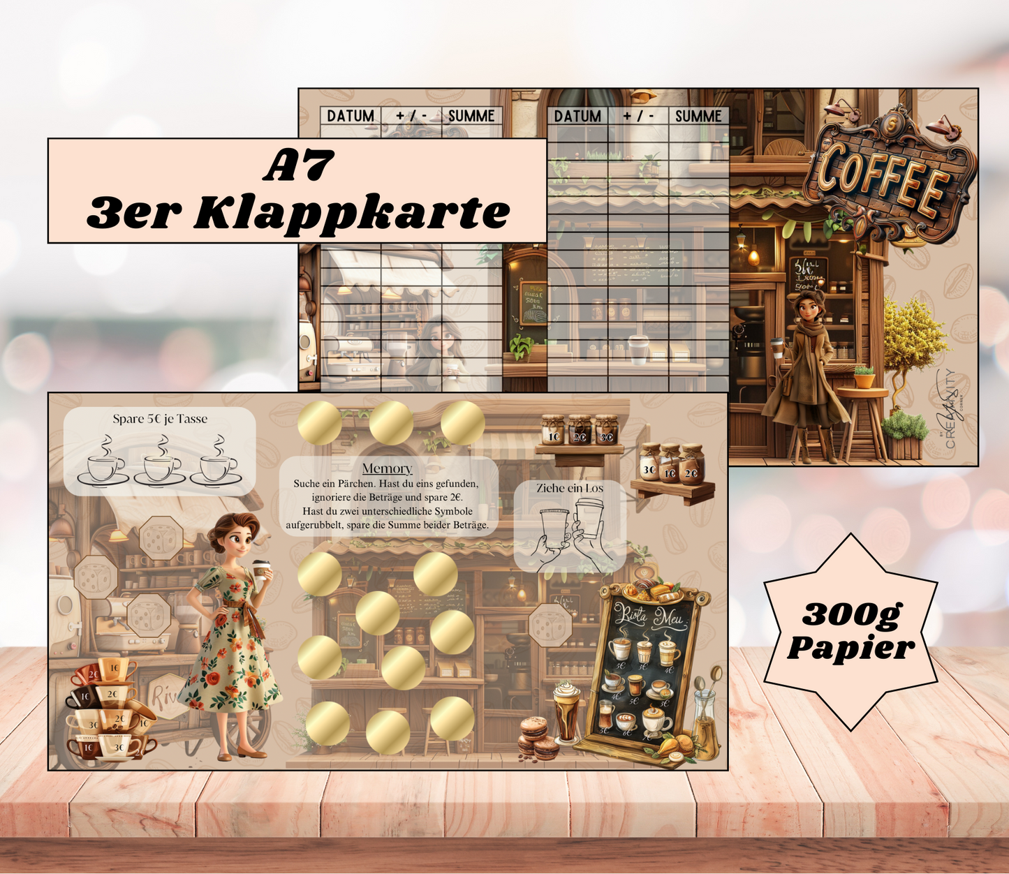 A7 3er-Klappkarte „Coffee"
