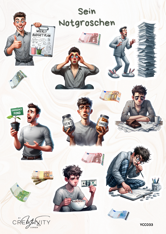 Stickerbögen „Notgroschen“