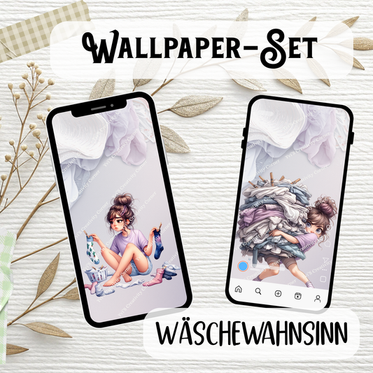 Wallpaper Bundle "Wäsche-Wahnsinn" (Serie "Was muss, das muss..)