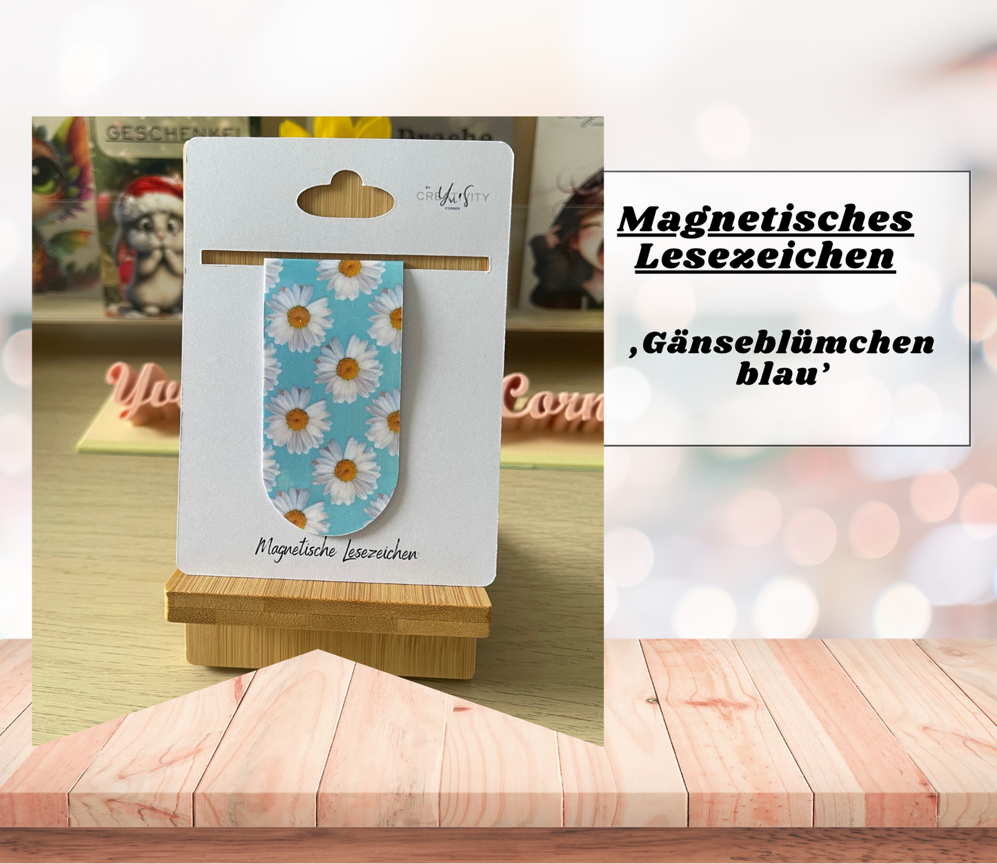Magnetisches Lesezeichen mit Motiv - Handgefertigt, Spruch & Design - Perfekt für Bücherwürmer