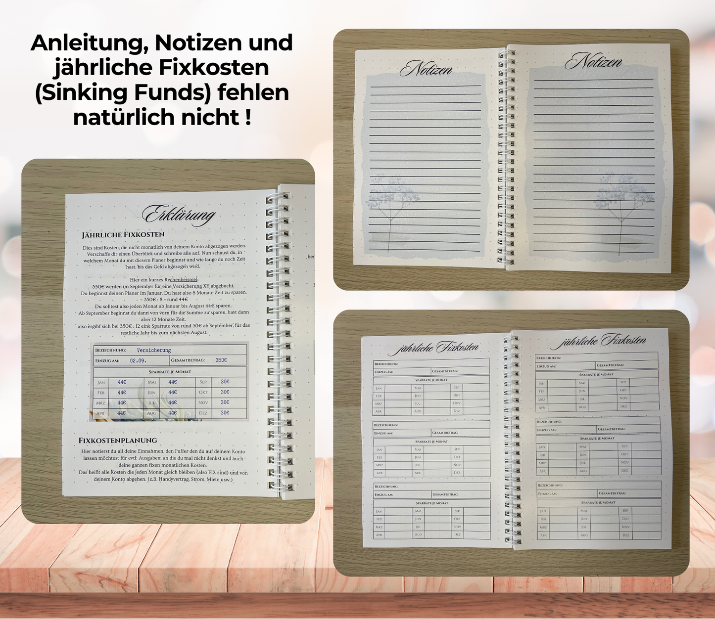 Budgetplaner undatiert „neutral“, A5, Spiralbindung