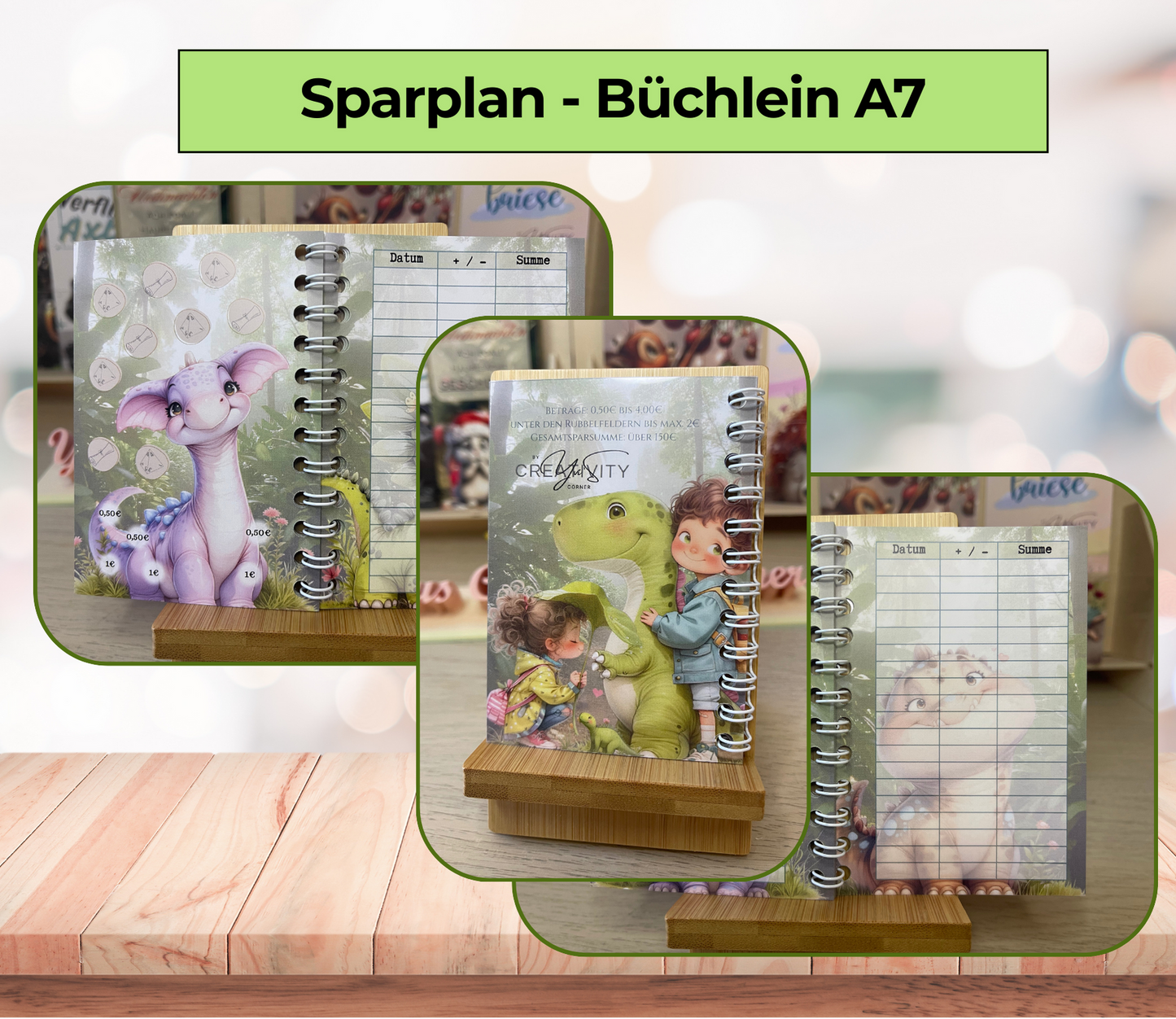 Sparplan für Kinder „im Dinoland“, A7, Spiralbindung