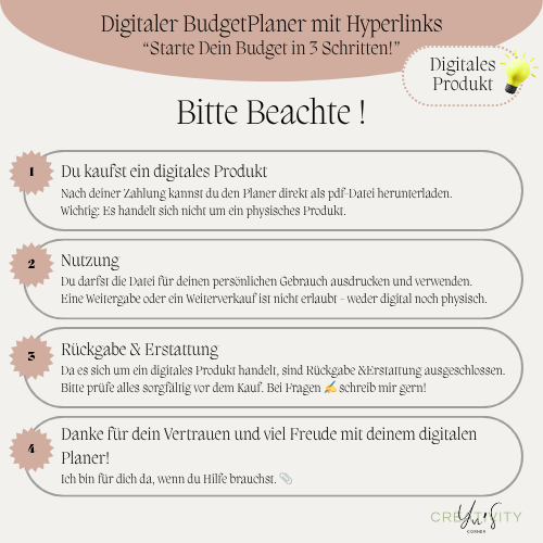 digitaler Budget Planer, undatiert, deutsch, GOODNOTES Planer, iPad Planer