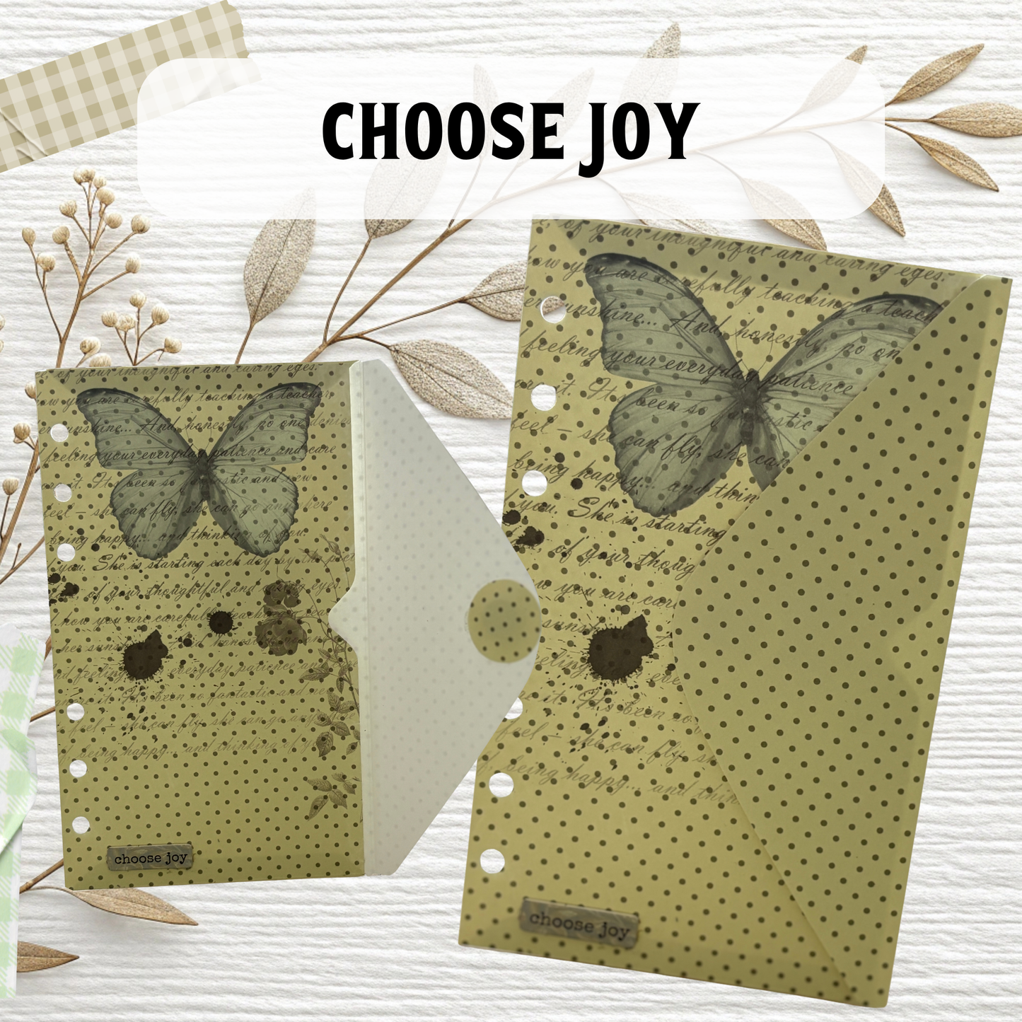 A6 Challenge-Brieftasche "choose joy" –Unikat-