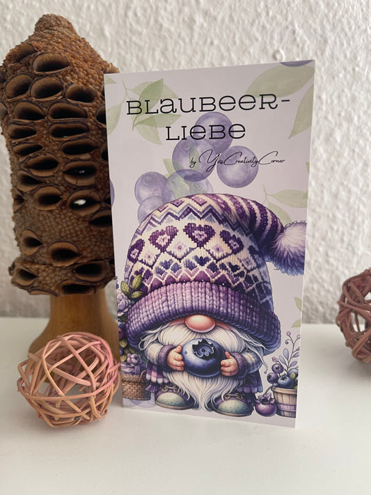 Sparchallenge "Blaubeerliebe" Triple-Klappkarte, A6, 400g Papier