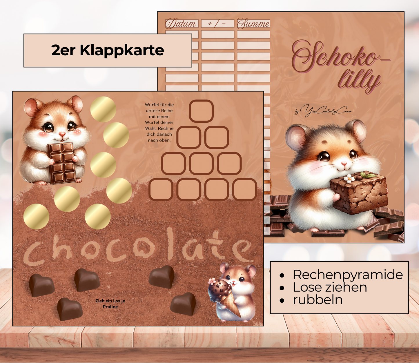 Sparchallenge "Schoko-Lilly" Zweier-Klappkarte, A6