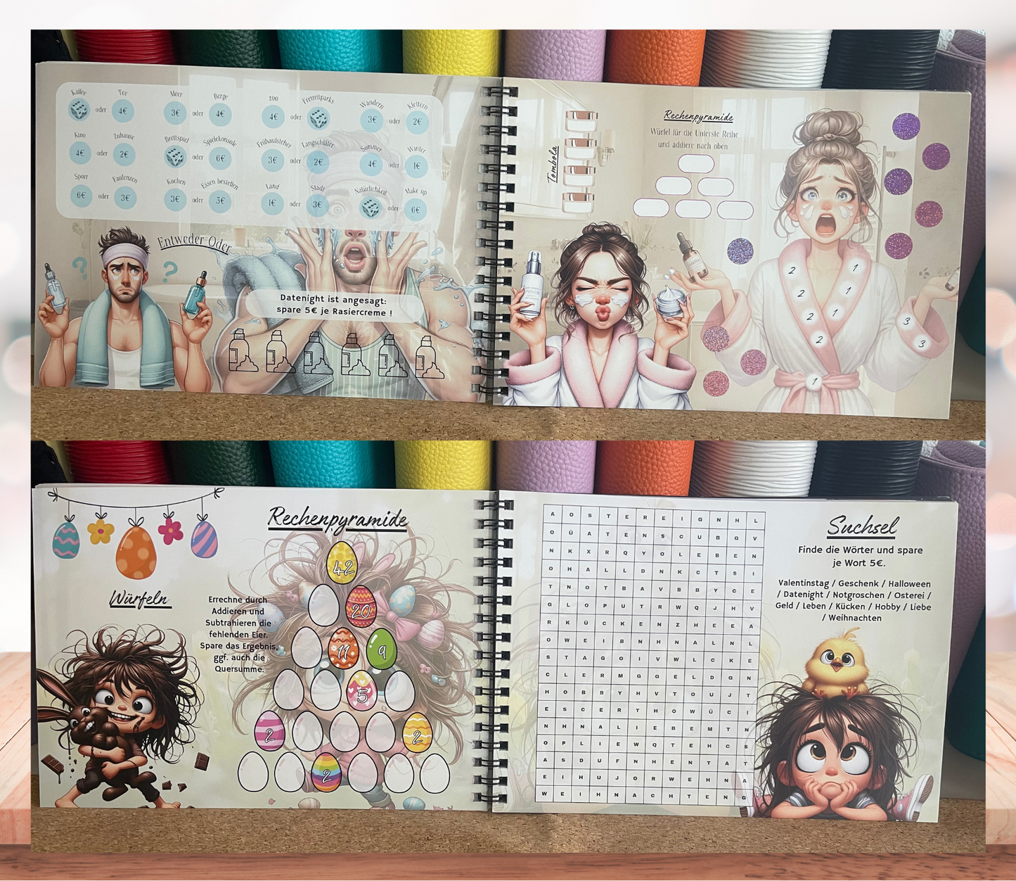 Sparbuch „All in one“ + Deckblatt, A5, Spiralbindung