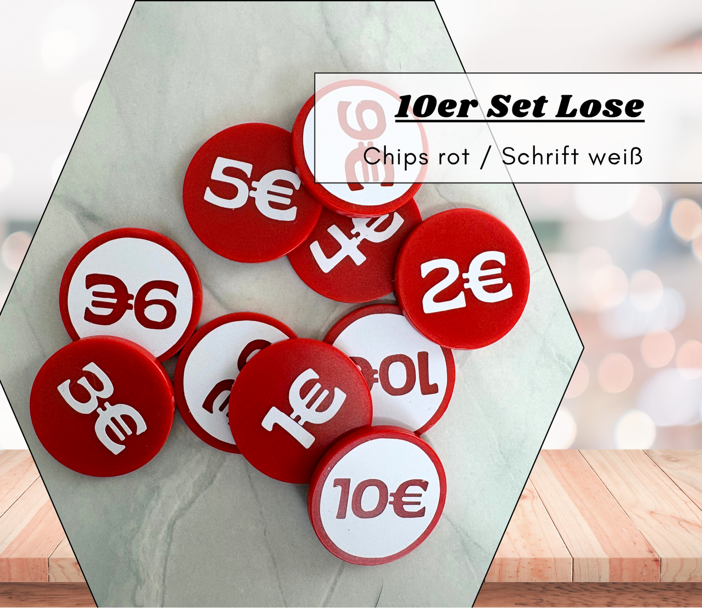 Lose - Chips (wiederverwendbar) doppelseitig - viele Farboptionen