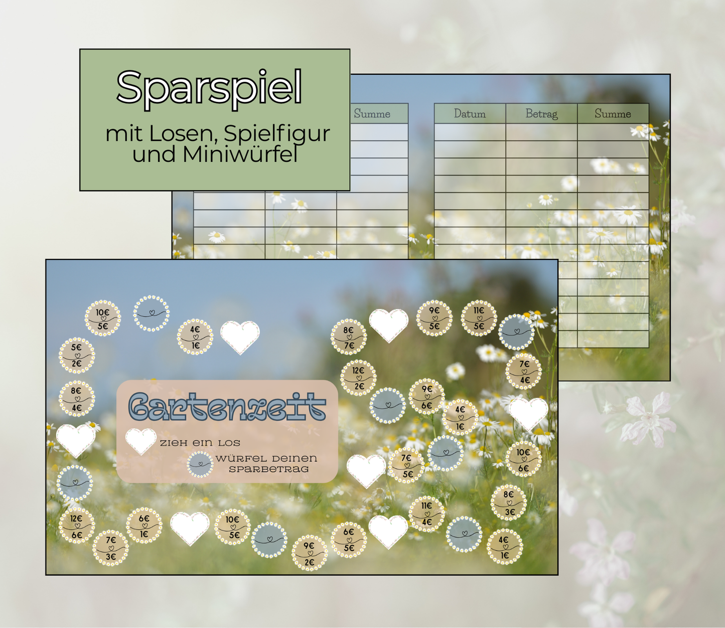 Sparspiel "Gartenzeit", A6, Papier 350g