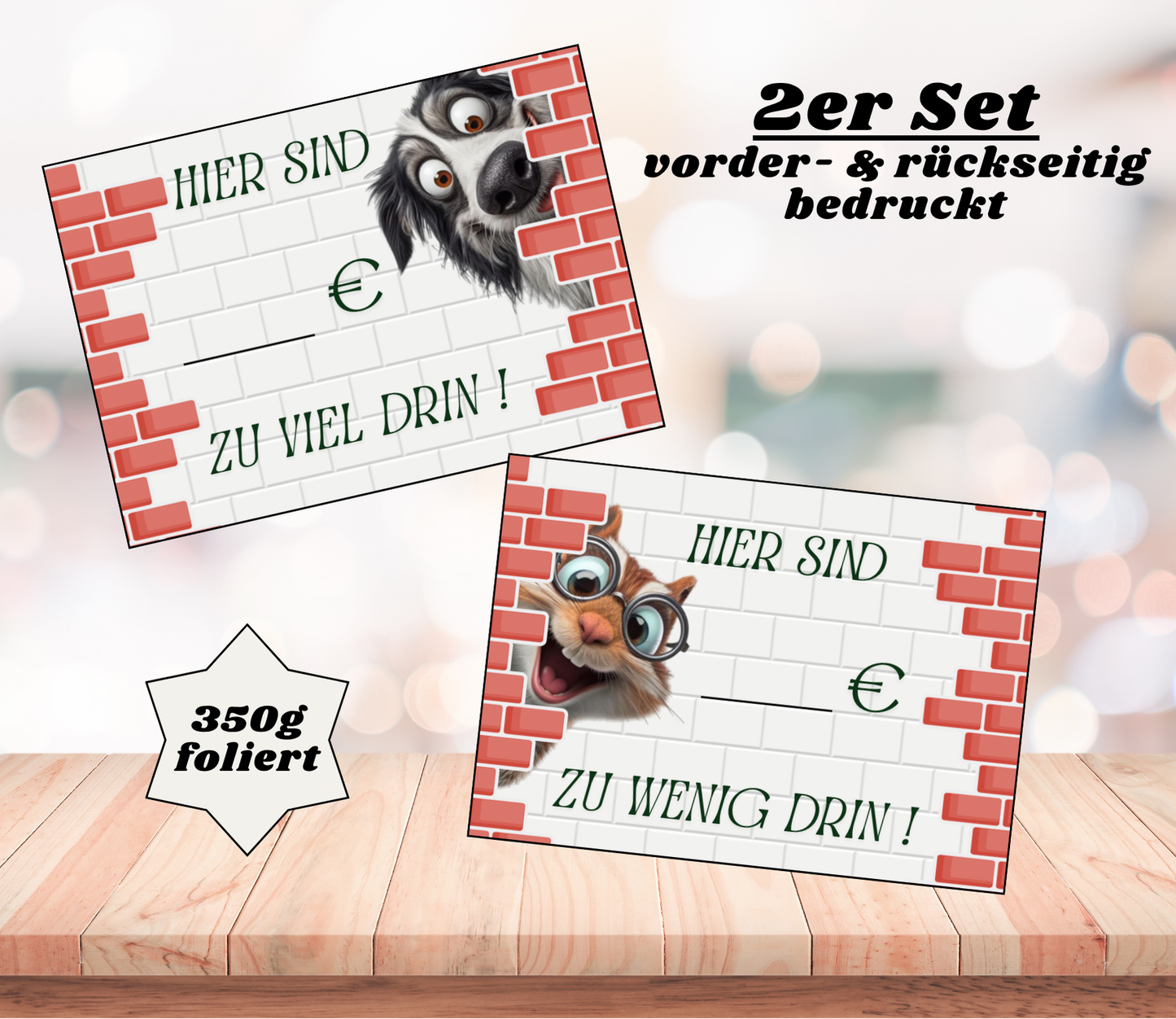 Schuldscheine „Peeking“ / foliert /beidseits bedruckt