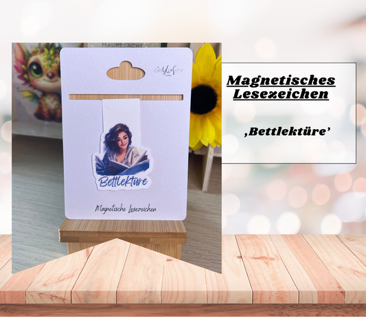 Magnetisches Lesezeichen mit Motiv - Handgefertigt, Spruch & Design - Perfekt für Bücherwürmer