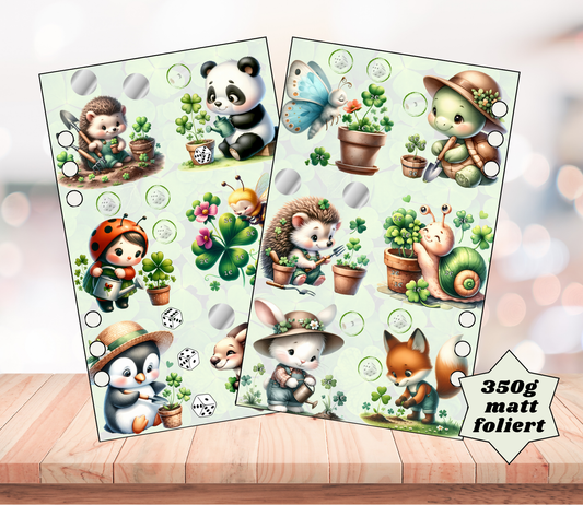 Mini-Jahreschallenge "ein Jahr voller Glück", gelocht und matt foliert für A6, Papier 350g