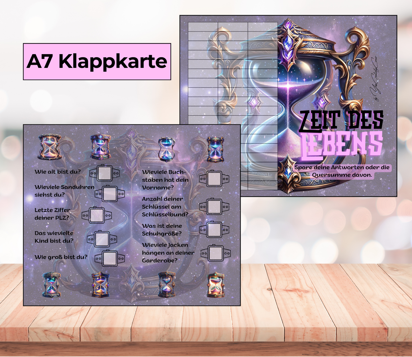 A7 2er-Klappkarte „Zeit des Lebens", Papier 250g