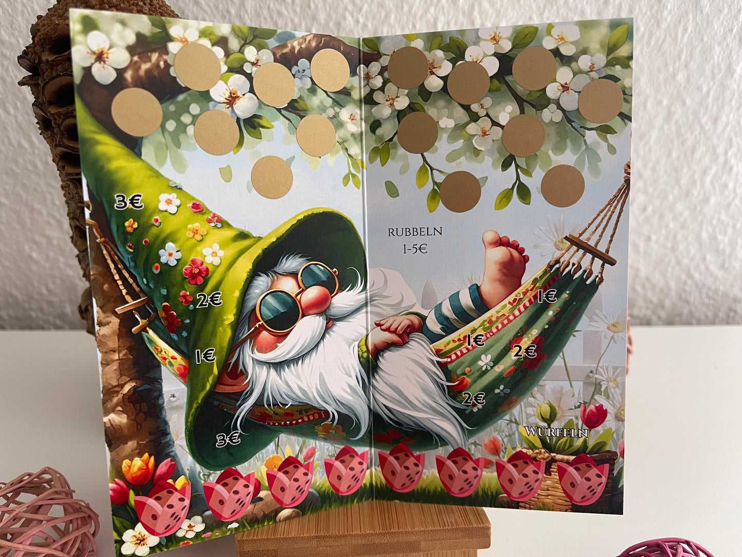 Sparchallenge "Frühlingszeit" Zweier-Klappkarte, A6, 400g Papier