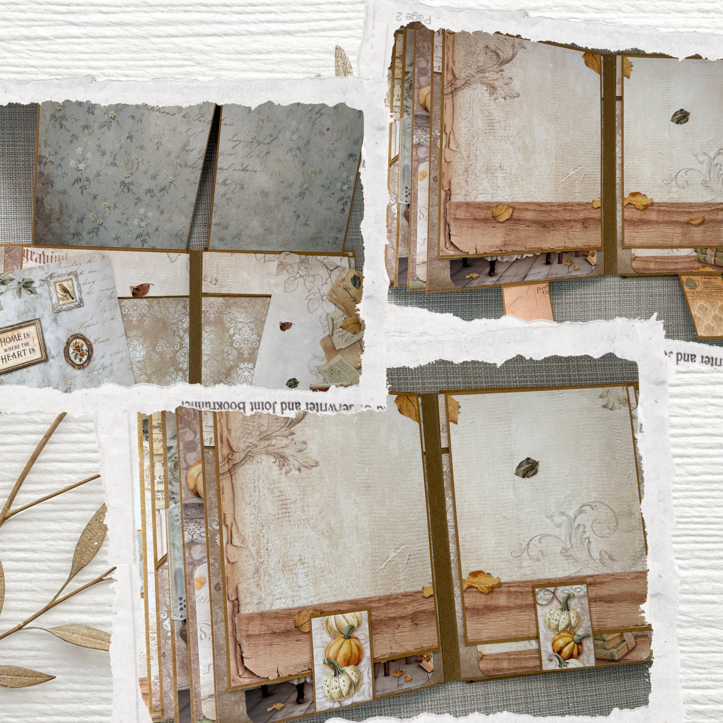 ✨ Halte deine Magie fest: Handgefertigtes Scrapbooking-Album im Vintage-Look „Harmony“ ✨