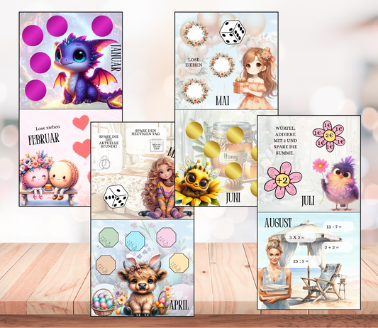 Mini-Jahreschallenge "Shopsparer", A6, Papier 400g