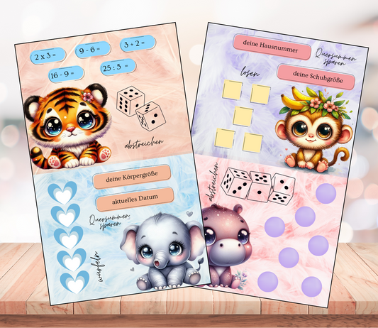 Sparchallenge "Sweeties", matt foliert für A6, Papier 350g