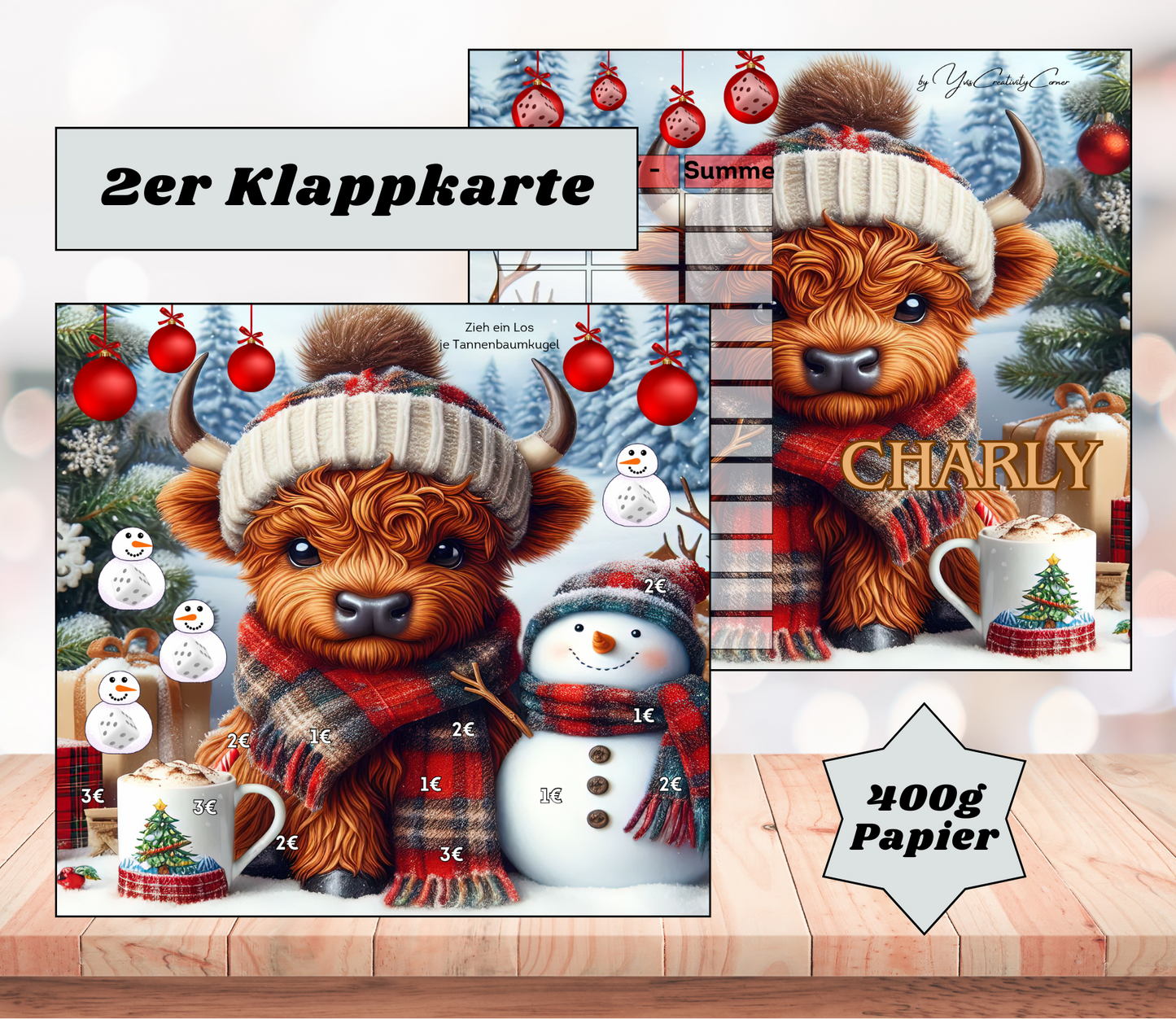 Sparchallenge "Charly" Zweier-Klappkarte, A6