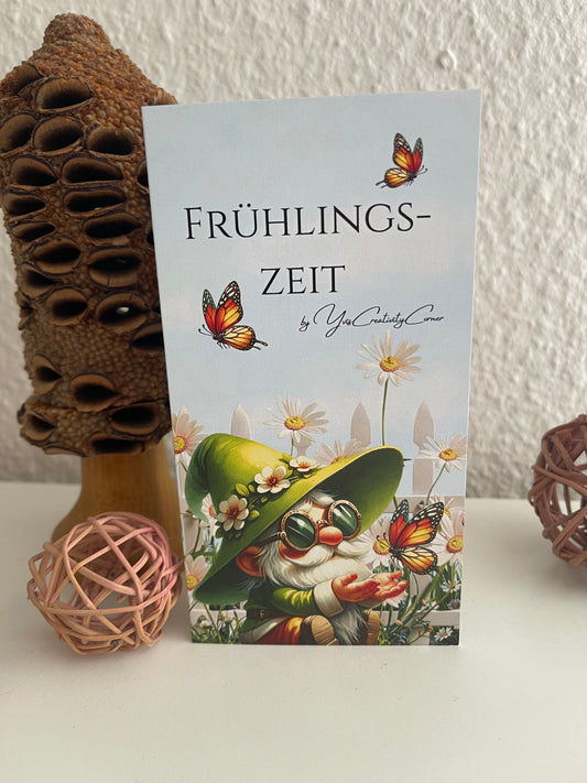 Sparchallenge "Frühlingszeit" Zweier-Klappkarte, A6, 400g Papier