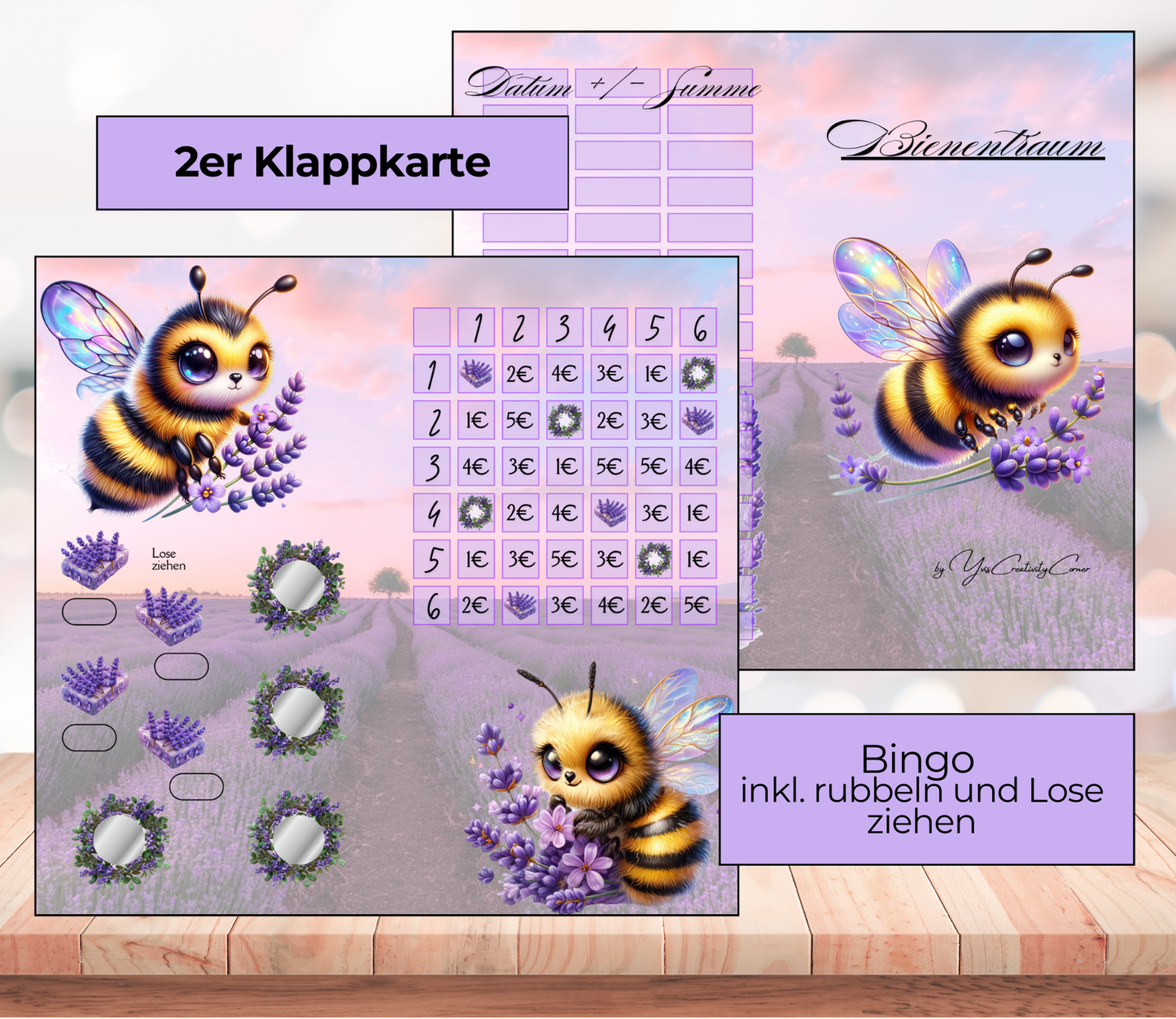 Sparchallenge "Bienentraum" Zweier-Klappkarte, A6