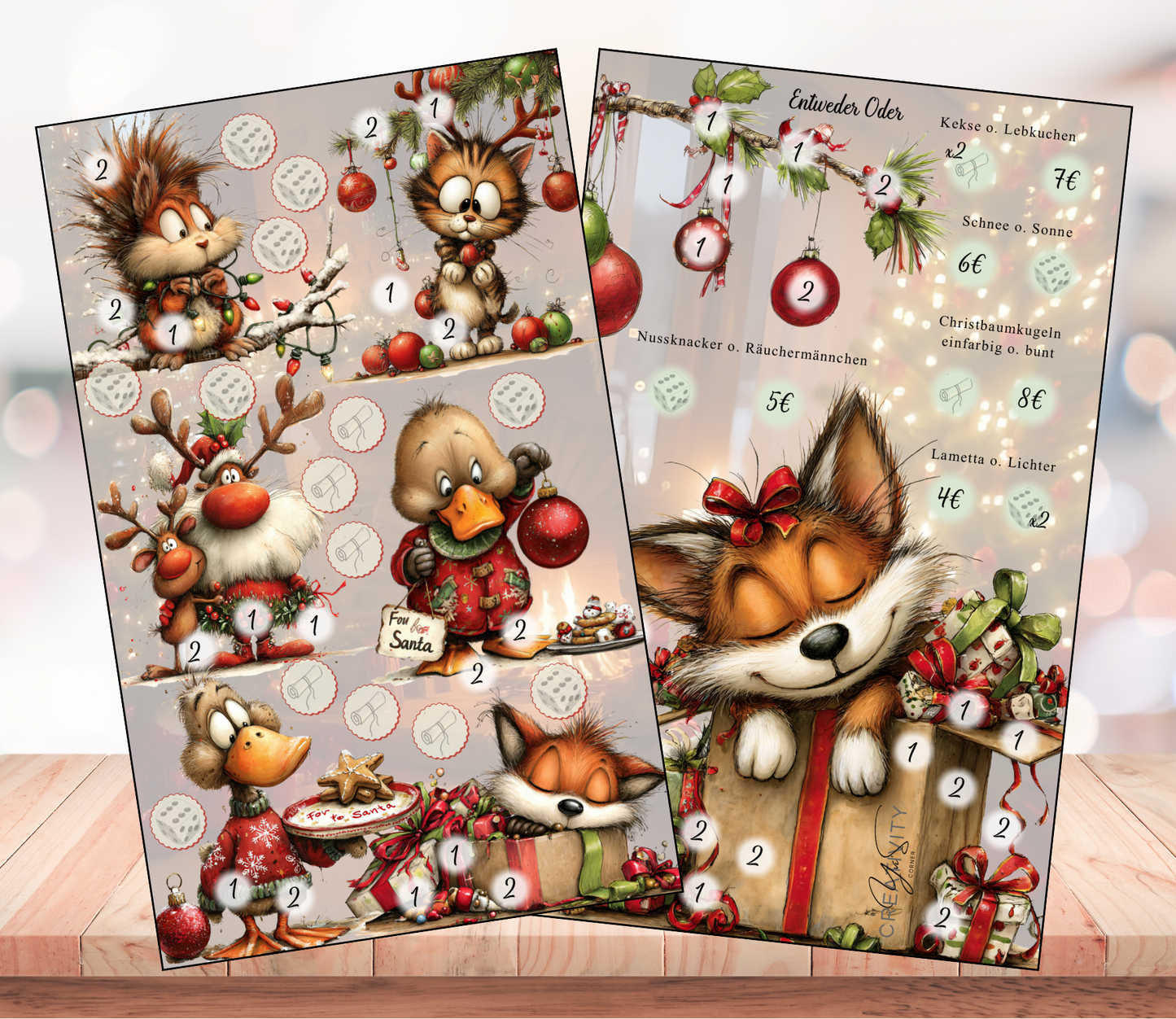 Sparset "weihnachtliches Treiben", A6, Papier 350g Matt foliert