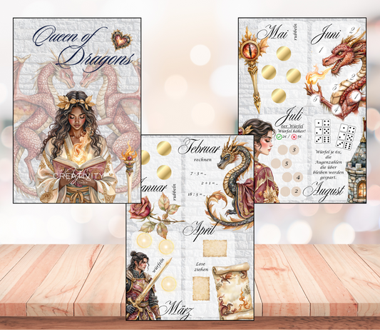 A7 Minijahreschallenge „Queen of Dragons", foliert, abheftbar