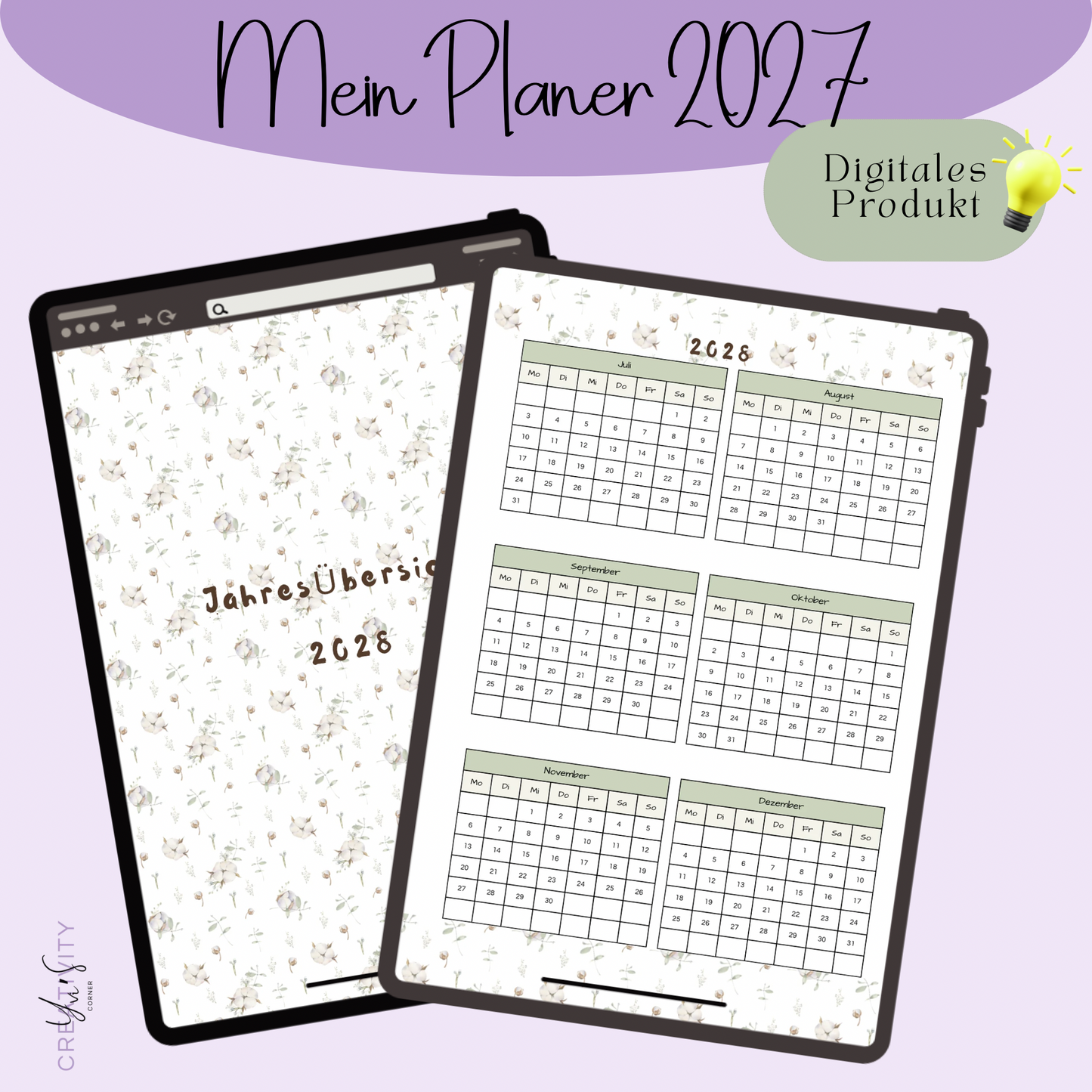 Mein Planer 2027 | A5 Jahresplaner zum Ausdrucken mit Passwort-Tracker, Geburtstagskalender & Wochenübersicht
