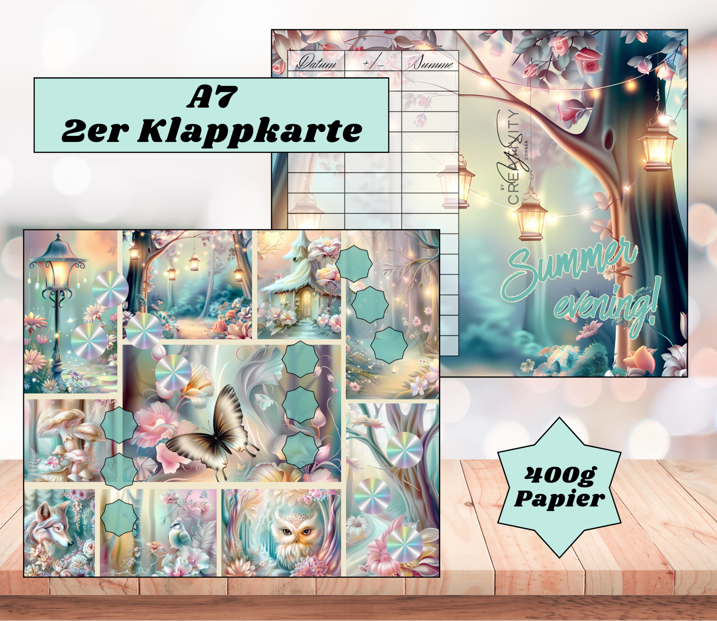 A7 Sparchallenge "Summer Evening" Zweier-Klappkarte, 400g Papier