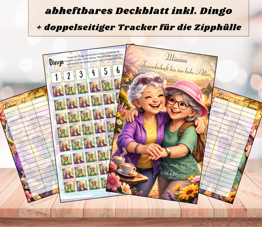 Sparchallenge-Set "Freundschaft bis ins hohe Alter", für A6, Papier 400g und 350g foliert