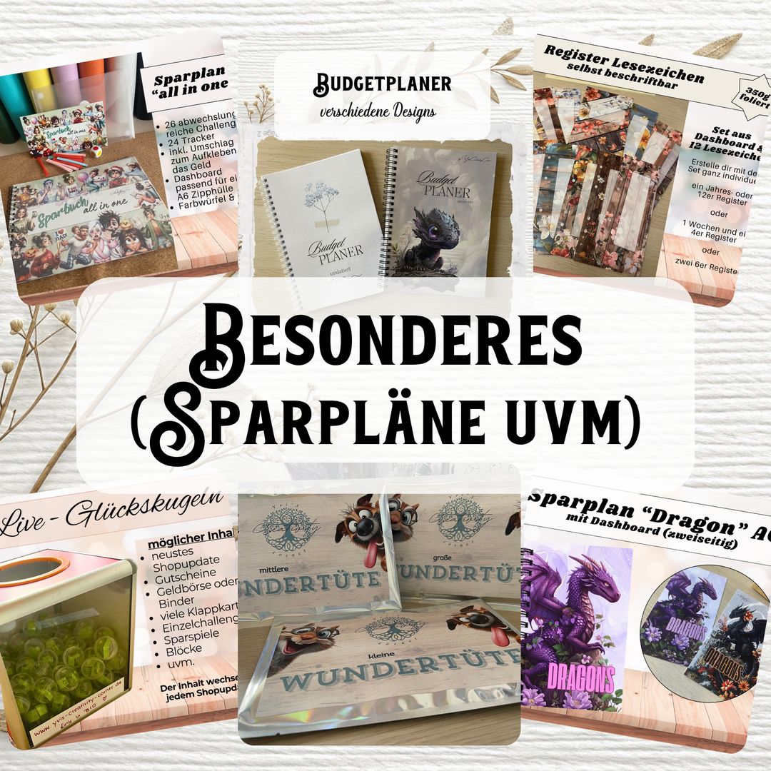 Besonderes (Sparpläne uvm)