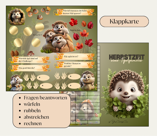 Sparchallenge "Herbstzeit“ Klappkarte, A6, Papier 250g