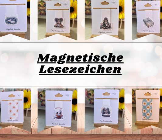Magnetisches Lesezeichen mit Motiv - Handgefertigt, Spruch & Design - Perfekt für Bücherwürmer