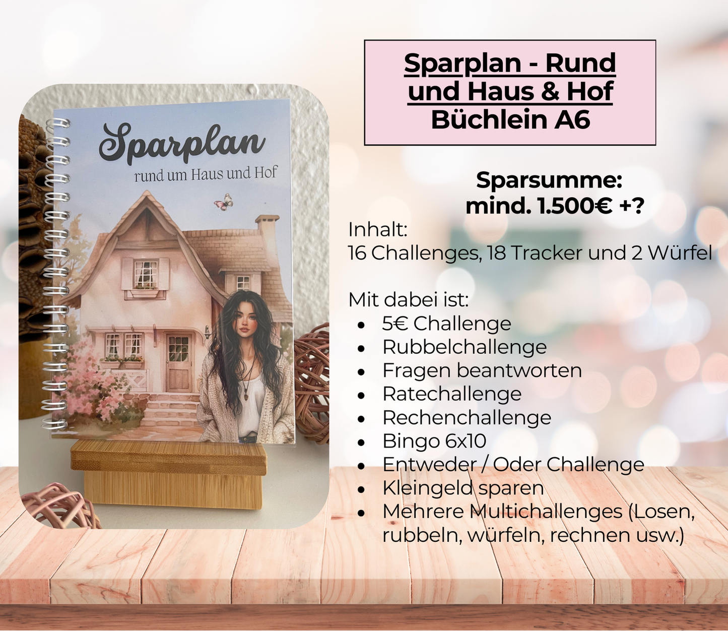 Sparplan „Rund ums Haus“, A6, Spiralbindung