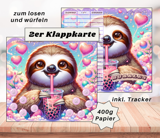 Sparchallenge "Bubbles" Zweier-Klappkarte, A6, 400g Papier