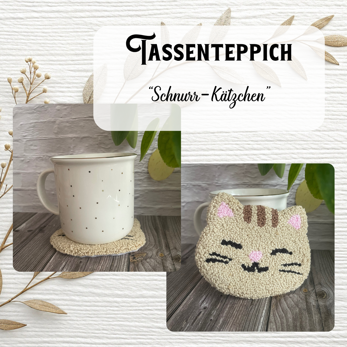 Farbenfrohe Tassenteppiche in verschiedenen Designs