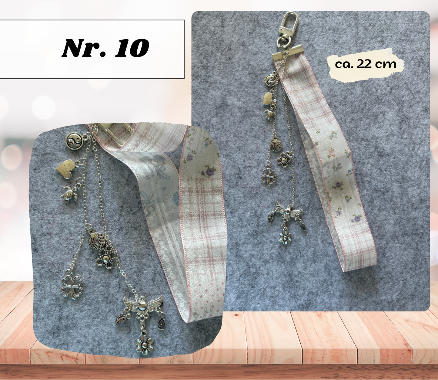 Schlüsselanhänger mit Perlen & Charms – handgefertigt, 10 Designs