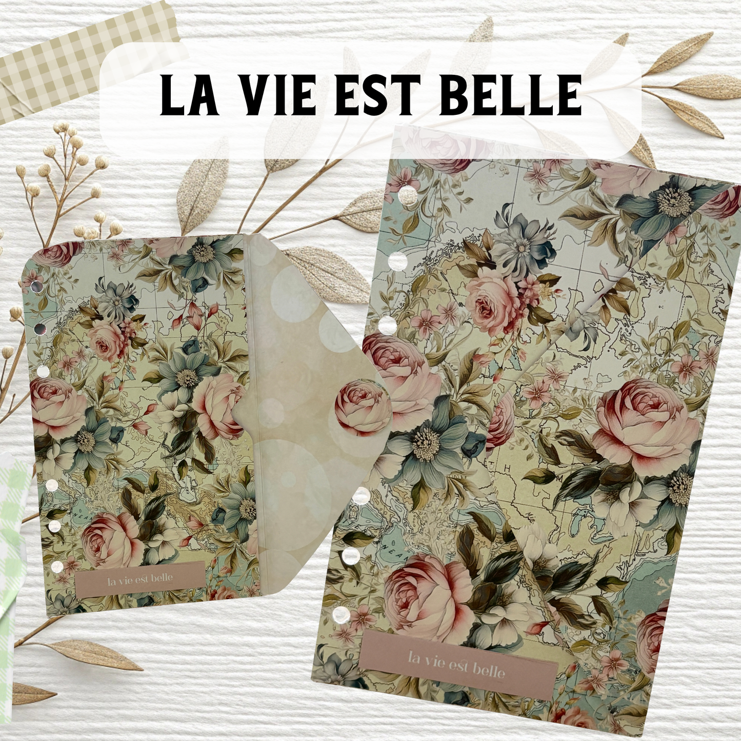 A6 Challenge-Brieftasche "la vie est belle" –Unikat-