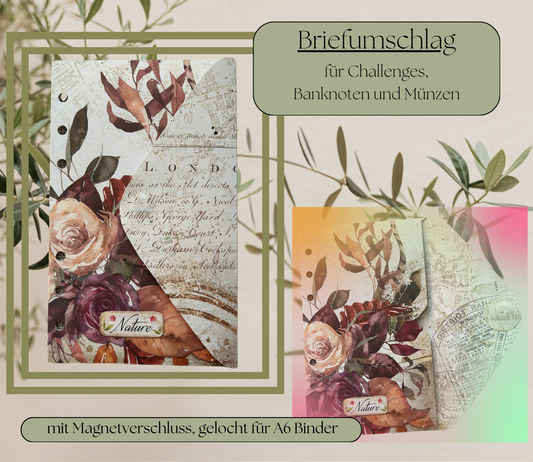 Challenge-Brieftasche "Nature" gelocht für A6 Binder