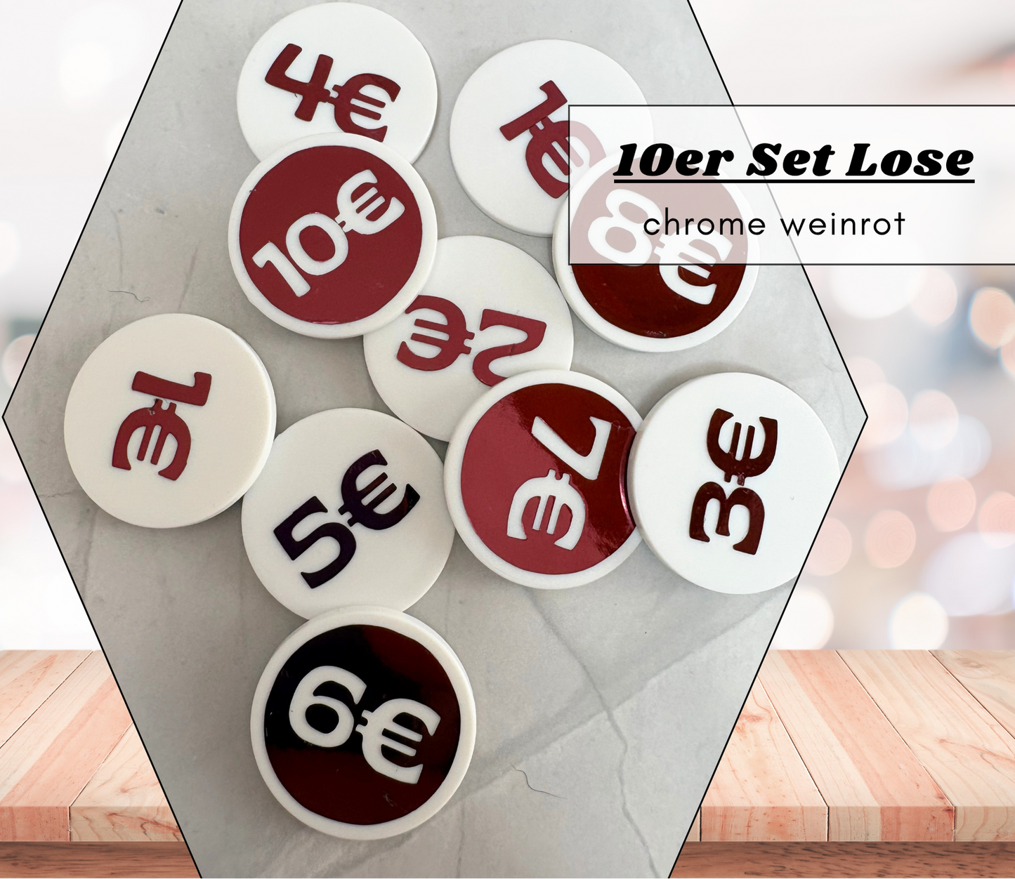 Lose - Chips (wiederverwendbar) doppelseitig - viele Farboptionen